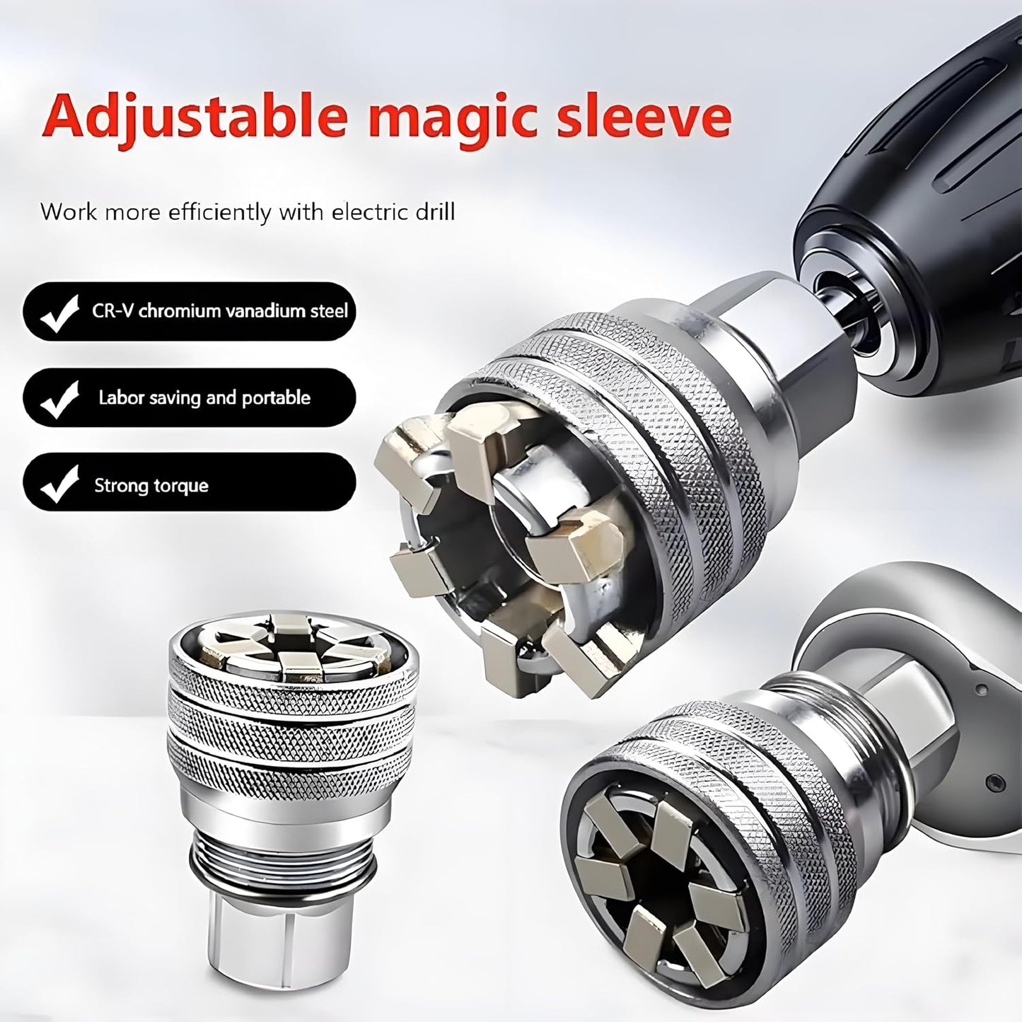 🔧Upgraded Adjustable Universal Socket – 10mm-19mm Master Wrench Tool