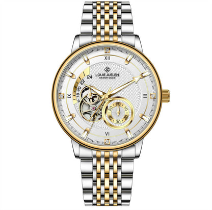Louie Juelen Automatic Mechanical Watch – 41mm Stainless Steel, Water Resistant