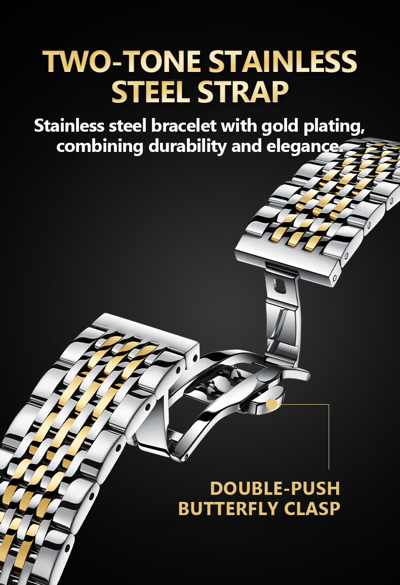 Louie Juelen Automatic Mechanical Watch – 41mm Stainless Steel, Water Resistant