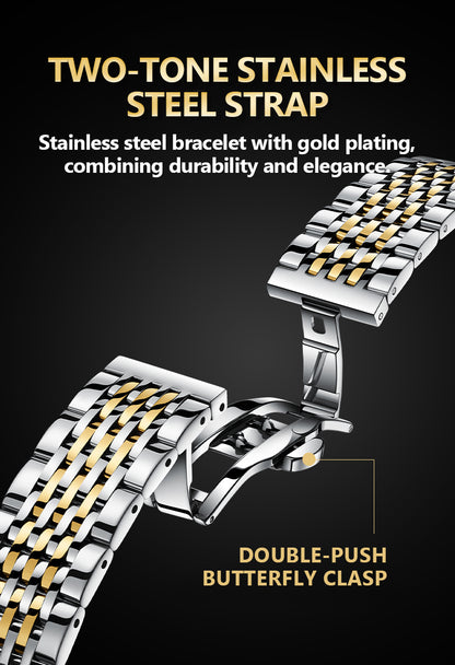 Louie Juelen Automatic Mechanical Watch – 41mm Stainless Steel, Water Resistant