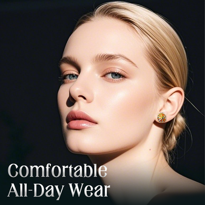 ✨ Colorful Firework Stud Earrings – Cubic Zirconia, 18K Plated, Festive 🎆